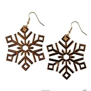 Tipsy Elves Gold Snowflake Earrings